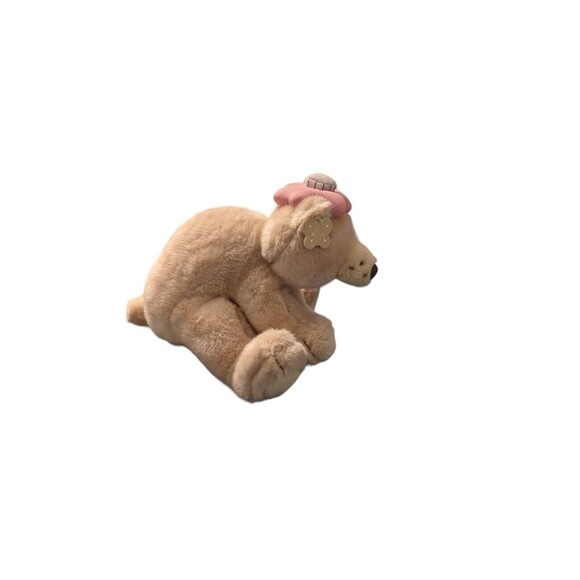 Vintage Russ Get Well Bear Plush Stuffed Toy w Pink Hat Sad Eyes Sitting EUC - Picture 8 of 11